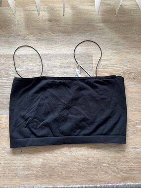 Black Spaghetti Strap Bandeau Top